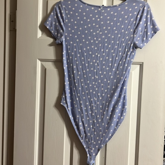 Baby blue w/white dots body suit - Picture 2 of 3
